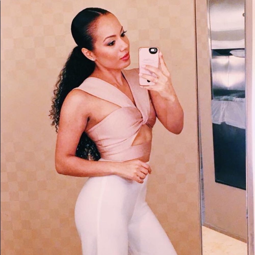 House of CB “Ermina" Lurex Bandage Crop Top